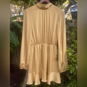 Peach Love NWT Sunflower Yellow Long Sleeve Back Tie Dress Size M